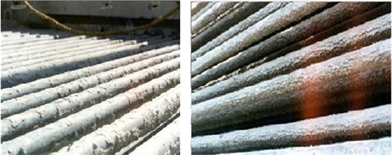 鍍鋅管結(jié)垢后的圖片